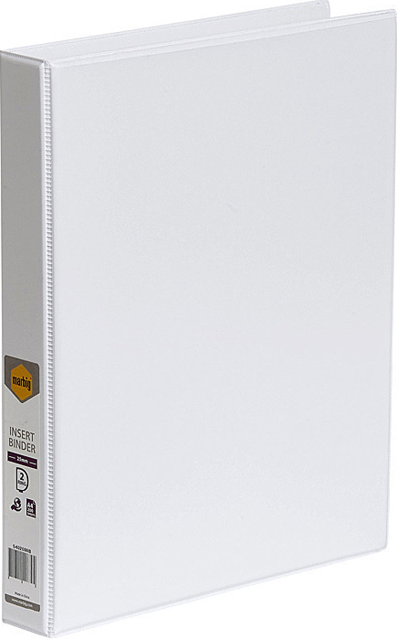 Marbig Clearview Insert Binder A4 25mm 2D Ring White