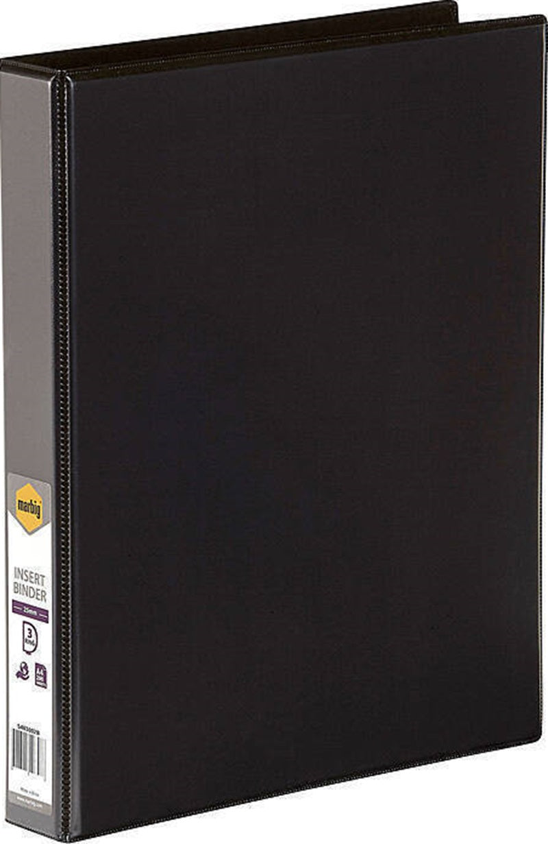 Marbig Clearview Insert Binder A4 25mm 3D-Ring Black
