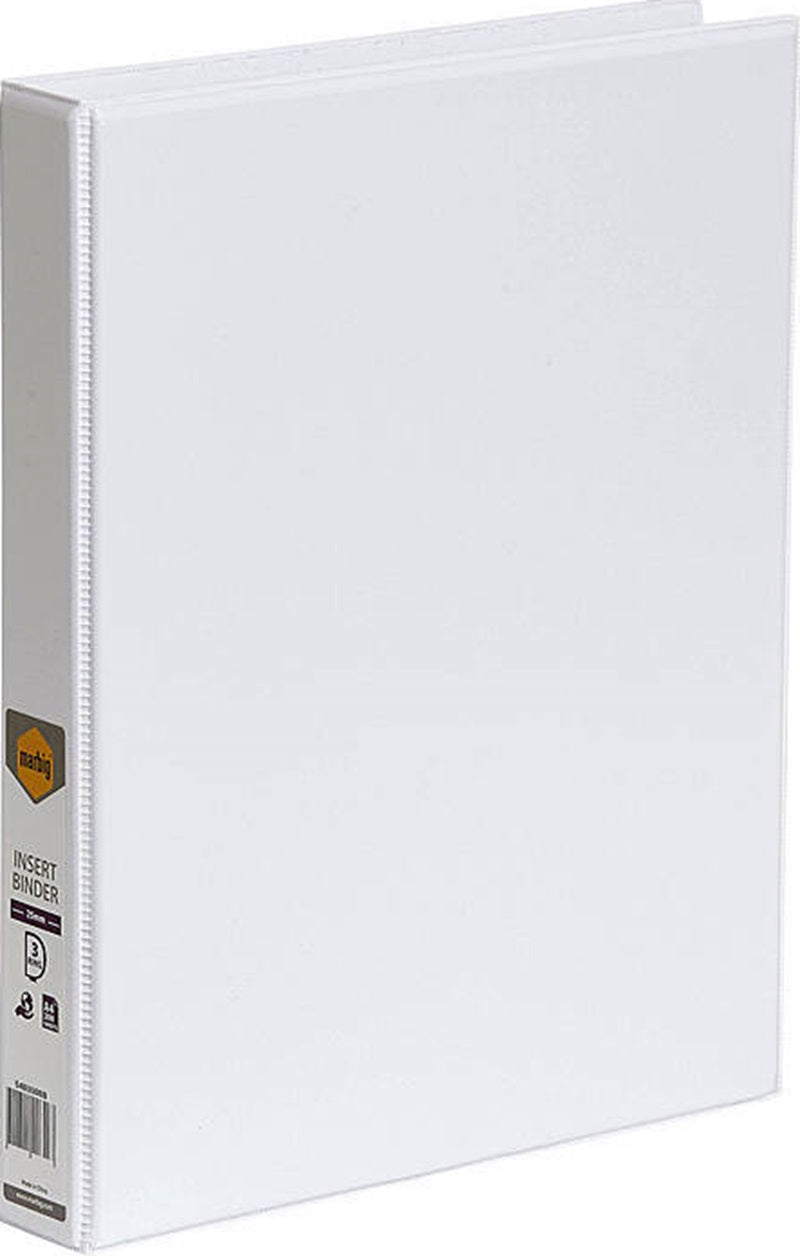 Marbig Clearview Insert Binder A4 25mm 3D White