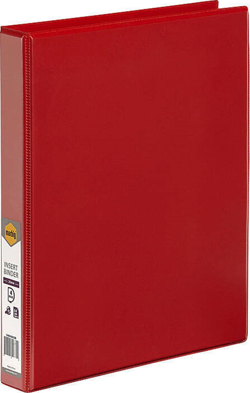Marbig Clearview Insert Binder A4 25mm 4D-Ring Red