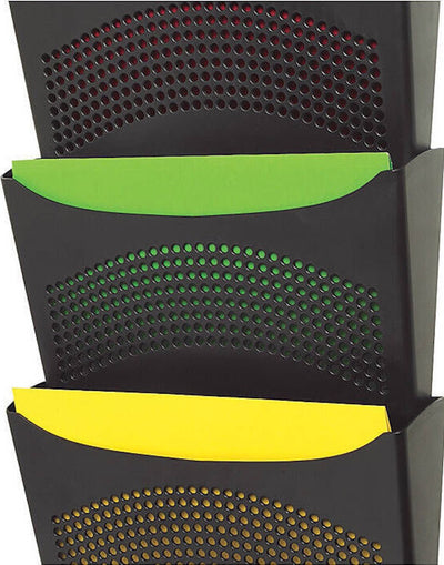 Marbig Enviro Wall Pocket 3 Compartmnt Black
