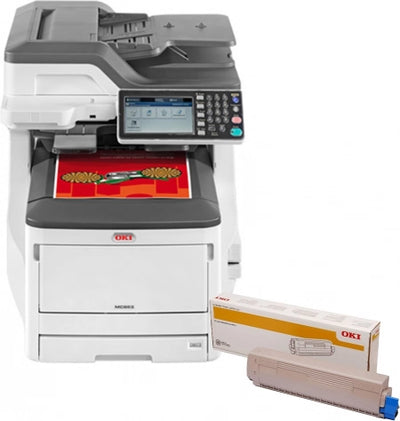 OKI A3 MC853DN Colour Laser MFC 3 Year Onsite Warranty + Black Toner (45862844) Bundle