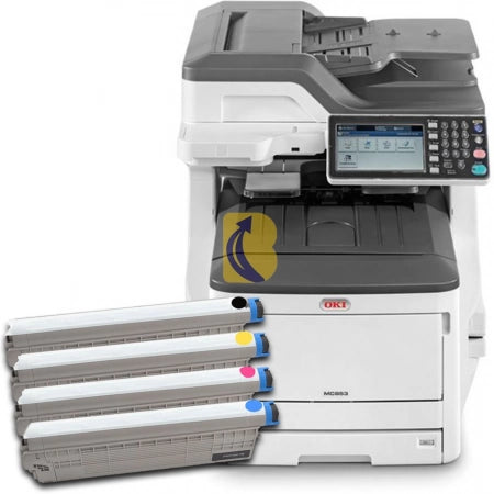 OKI A3 MC853DN Colour Laser MFC Printer + Toners Bundle