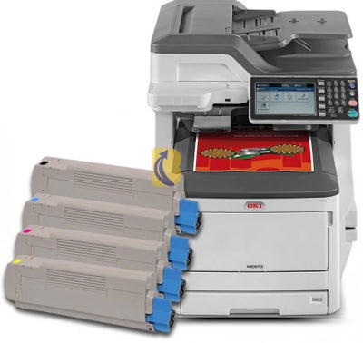 OKI MC873 A3 Colour Laser Multifunction Centre Desktop + Toner Pack Bundle