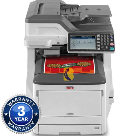 OKI A3 MC873DN Colour Laser Multifunction Desktop + Duplex + 3year warranty