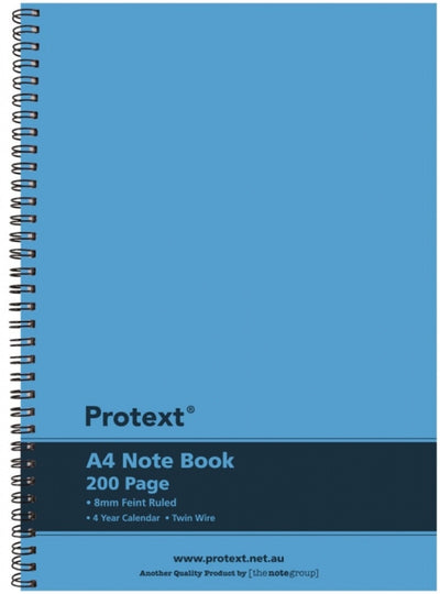 Protext A4 Twin Wire Notebook PP 200 Page Blue