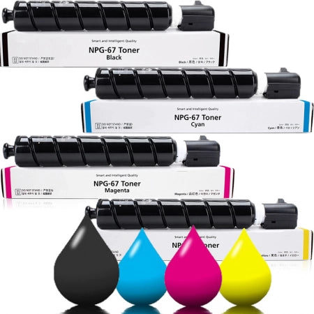 Top Banana's - 4 Pack Canon TG-67 Compatible Toner Set 1BK+1C+1M+1Y