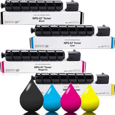 Top Banana's - 4 Pack Canon TG-67 Compatible Toner Set 1BK+1C+1M+1Y