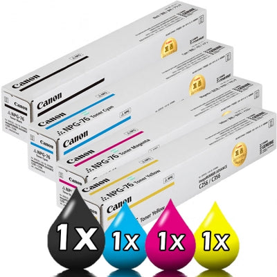4-Pack CMYK NPG76 GPR58 TG76 TG58 Canon IR-C356IF-II, IR-C256IF-II Toner Cartridges (GPR-58, GPR58)