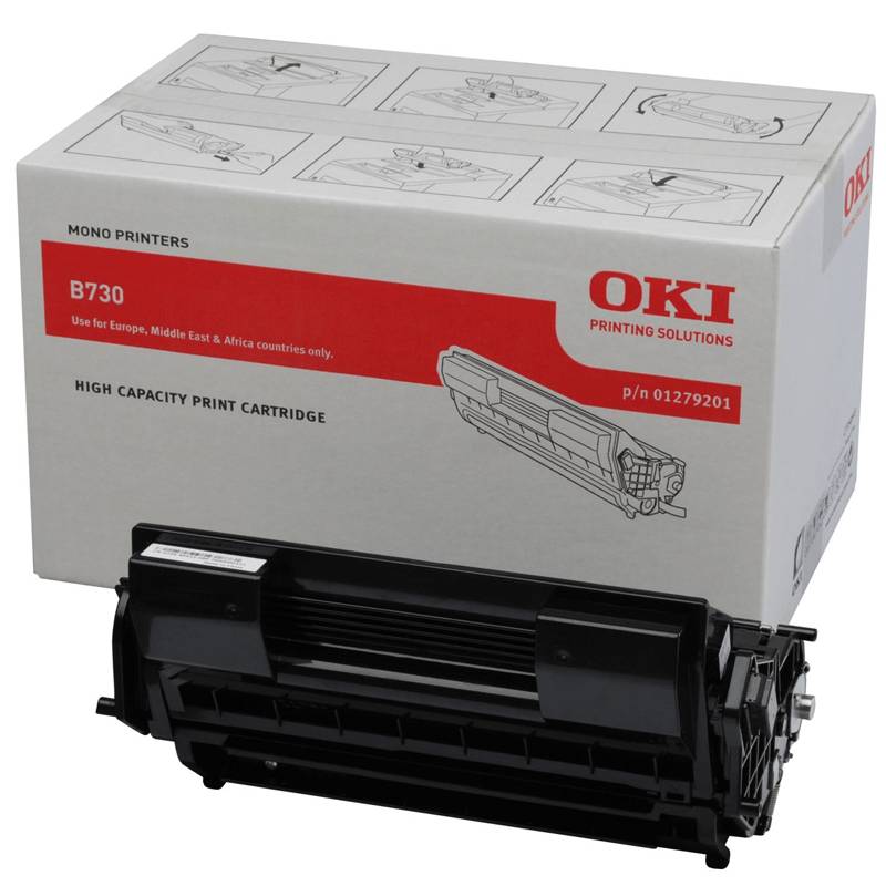 Genuine OKI B730 1279001 Black Toner Cartridge 25,000 Print