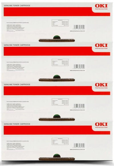 Genuine 4 Pack OKI  C301 / C321 / MC342 Toner Set 44973545-44973548 [1C,1M,1Y,1BK]