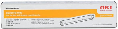 OKI B2200 43640303 Black Genuine Toner Cartridge 2,000 Prints