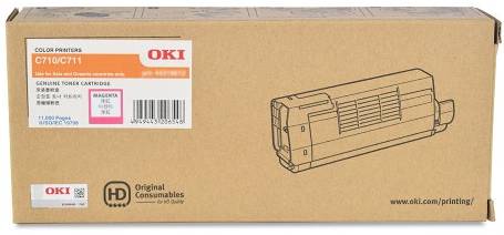 Genuine OKI C710/C711 Magenta Toner Cartridge 44318610 11,500 Print