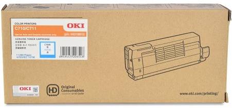 Genuine OKI C710/C711 Cyan Toner Cartridge 44318611 11,500 Print