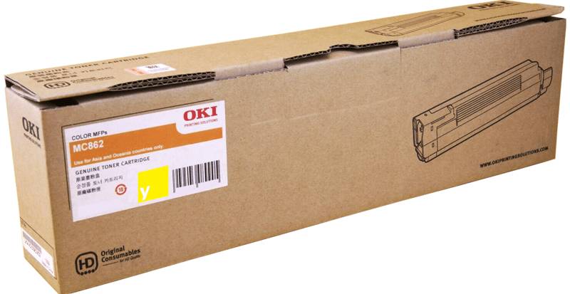 Genuine OKI MC862 44643025 Yellow Toner Cartridge 10,000 Print