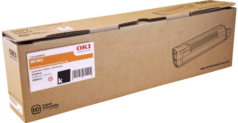 Genuine OKI MC862 44643028 Black Toner Cartridge 9,500 Print