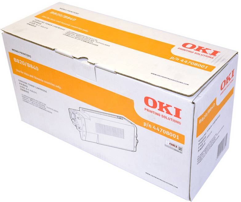 Genuine OKI B820 Black Toner Cartridge 44708001 15,000 Print