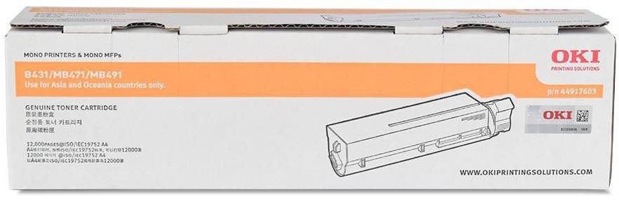 Genuine OKI B431 44917603 Black Toner Cartridge 12,000 Print