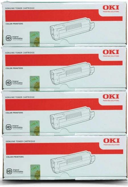 Pack of 4 Genuine OKI C510DN MC562w toner tet 44469725 44469726 44469727 44973552 1BK/7K,1C/5K,1M/5K,1Y/5K