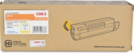 Genuine OKI C610 44315309 Yellow Toner Cartridge 6,000 Print