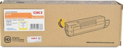 Genuine OKI C610 44315309 Yellow Toner Cartridge 6,000 Prints