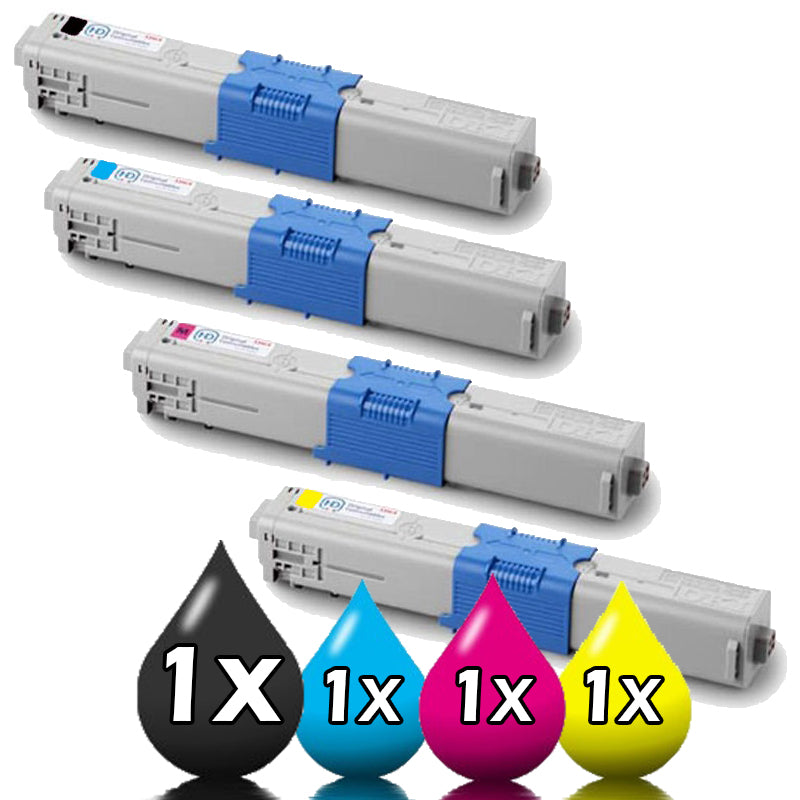 4 Pack OKI ES5473 ES5442 Compatible Toner Cartridges 46490625-46490628  1C,1M,1Y,1BK