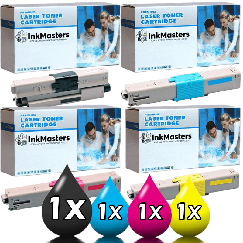 4 Pack OKI ES5462 44973553-44973556 Compatible Toner Value Pack [1BK, 1C, 1M, 1Y]