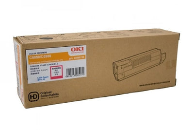 OKI C5850 43865726 Magenta Genuine Toner Cartridge 6,000 Prints