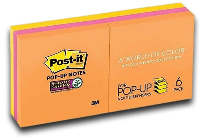 Post-It Super Sticky Pop-up Notes Rio De Janeiro 76 x 76mm 6-Pack