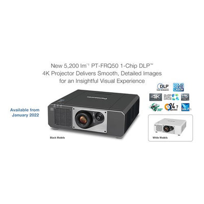 PT-FRQ50B 5200 ANSI 4K SOLID SHINE LASER  FLEXIBLE INSTALLATION BLACK