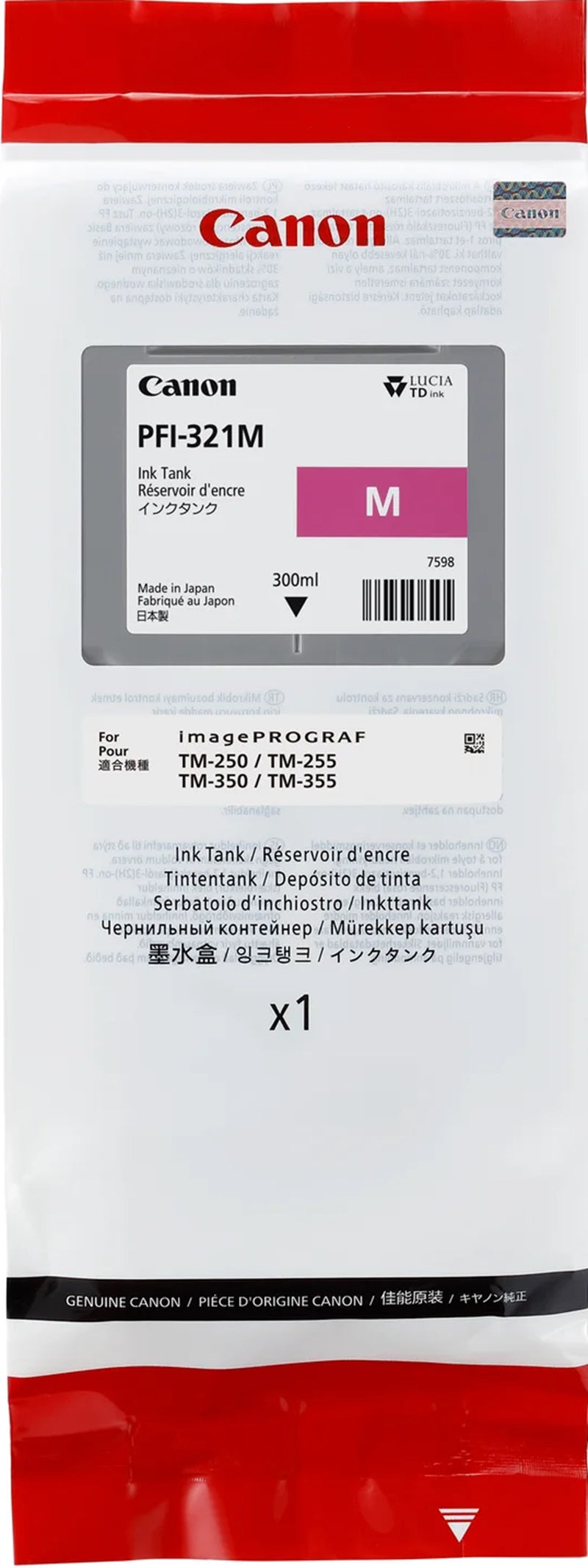 Genuine Canon PFI-321M Magenta Ink Cartridge 300m