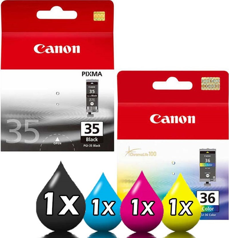 Genuine 2 Pack Canon PGI35BK CLI36C Ink Cartridge [1BK,1CL]