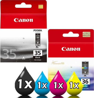 Genuine 2 Pack Canon PGI35BK CLI36C Ink Cartridge [1BK,1CL]
