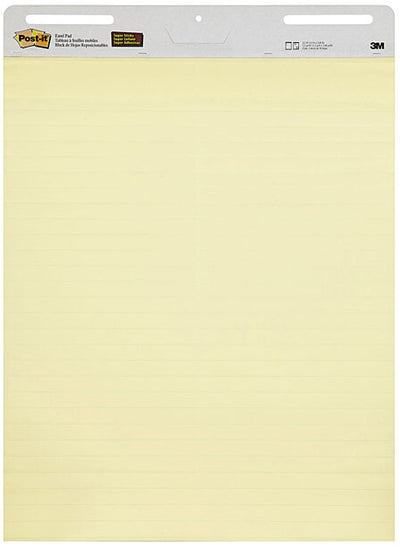 Post-It Lined Easel Pads Canary Yellow 635 x 762mm - Box of 2