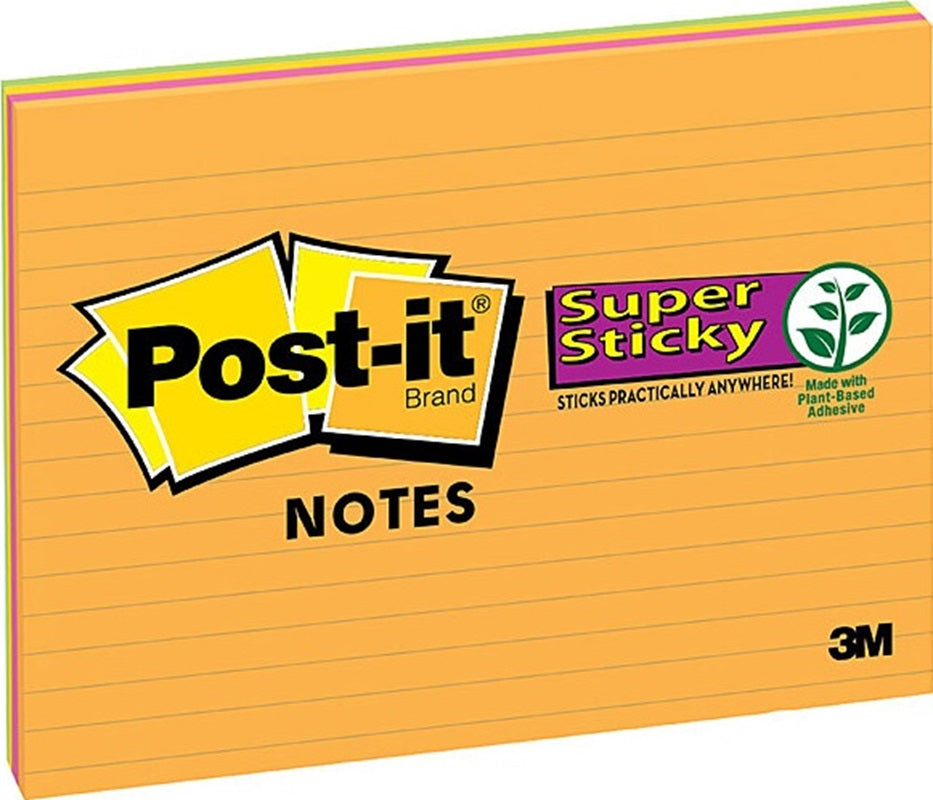 Post-It Lined Super Sticky Notes Rio De Janeiro 203 x 152mm 4-Pack