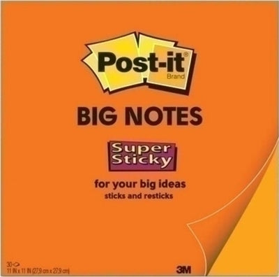 Post-It Super Sticky BIG Notes Orange 279 x 279m