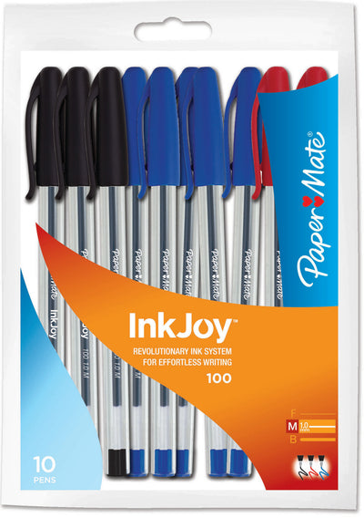 Paper Mate InkJoy 100ST Assorted Ballpoint Pens, Medium (1.0mm) ~ Box of 12 Packs (10/Pack)