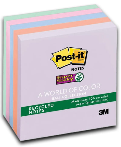 Post-It Super Sticky Notes Bali Recycled 76 x 76mm 5-Pack