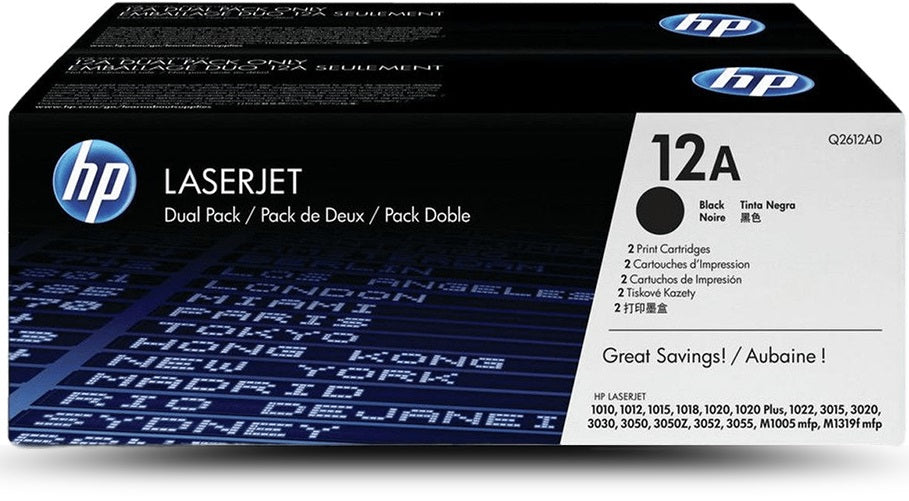 Genuine HP 12A Q2612AD Twin Pack Black Toner Cartridge 2,000 Print