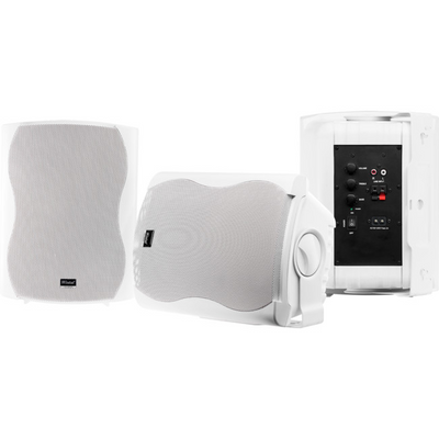 CLASS6AW  WHITE  PAIR  2-WAY  60W CLASS D AMP  IN & OUTDOOR ACTIVE SPEAKERS WITH STANDBY