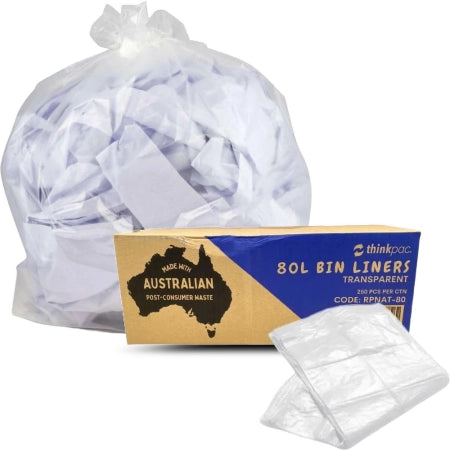 Carton of 200 80L Gusseted Seal Black Bin Liners - Restaurant Grade 31 micron (Super Strength)