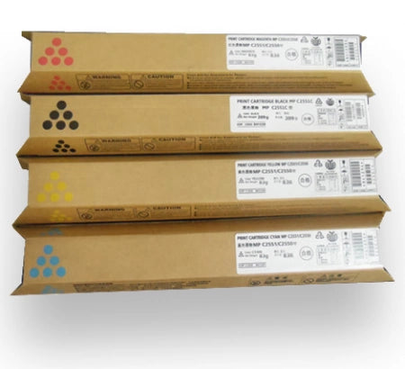 Genuine 4-Pack Ricoh MP C2030 C2051 C2530 C2550 C2551 C2050 CMYK Toner Cartridges 841232 841521 841522 841523 - 20K/15K Yield