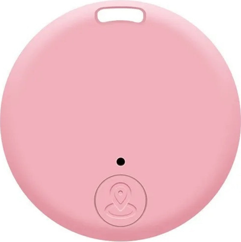 Mini GPS Mobile Bluetooth 5.0 Tracker Anti-Lost Device Round Anti-Lost Device Pet Kids Bag Wallet Tracking Smart Finder Locator - Pink A
