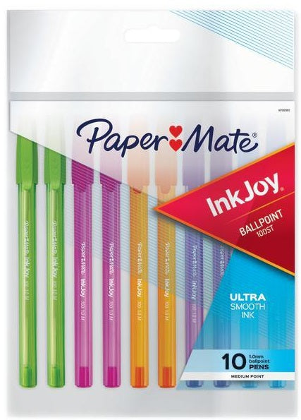 Paper Mate InkJoy 100ST Fashion Assorted Ballpoint Pens, Medium (1.0mm) ~ Box of 12 Packs (10/Pack)
