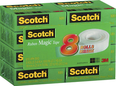 Scotch Magic Tape 810-8PK-BXD 19mmX25M Boxed Pack of 8