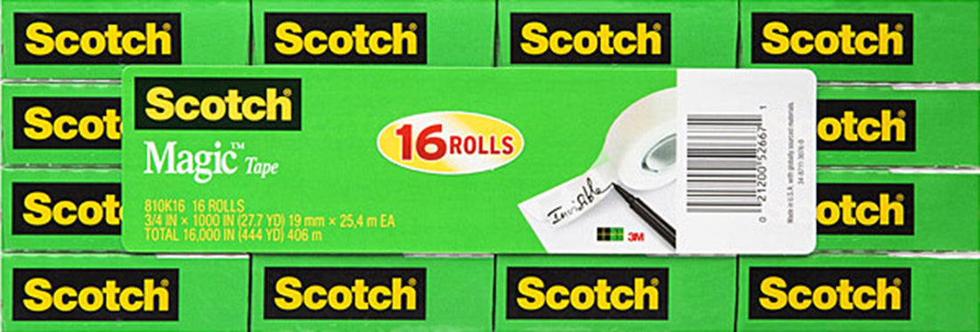 Scotch Magic Tape 810-16 19mm x 25M Pack of 16
