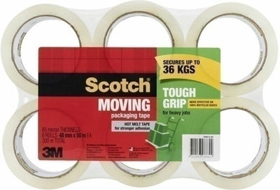 Scotch Tough Grip Moving Packaging Tape 48mm x 50M Clear