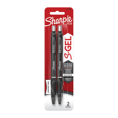 Sharpie Gel Retractable 0.7mm Gel Pen Black Pack of 2 Box of 6