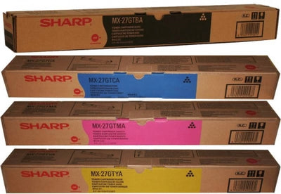 4 Pack Genuine Sharp MX27GT Toner MX 2300 / MX 2700 [1BK,1C,1M,1Y]