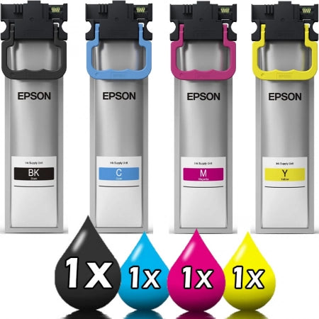 Genuine 4 Pack Epson T05A Ink Cartridge [1BK, 1C, 1M, 1Y]